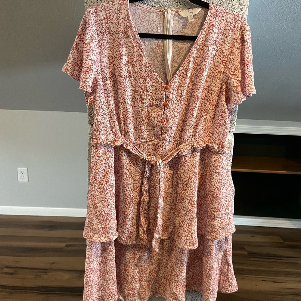 Ripe Pink Floral Button-Down Maternity Dress